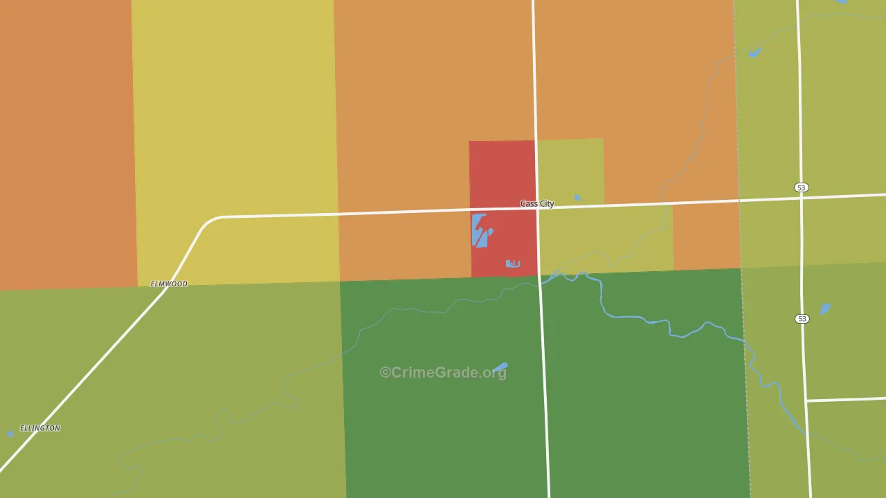 Cass City, MI Map of Assault Rates