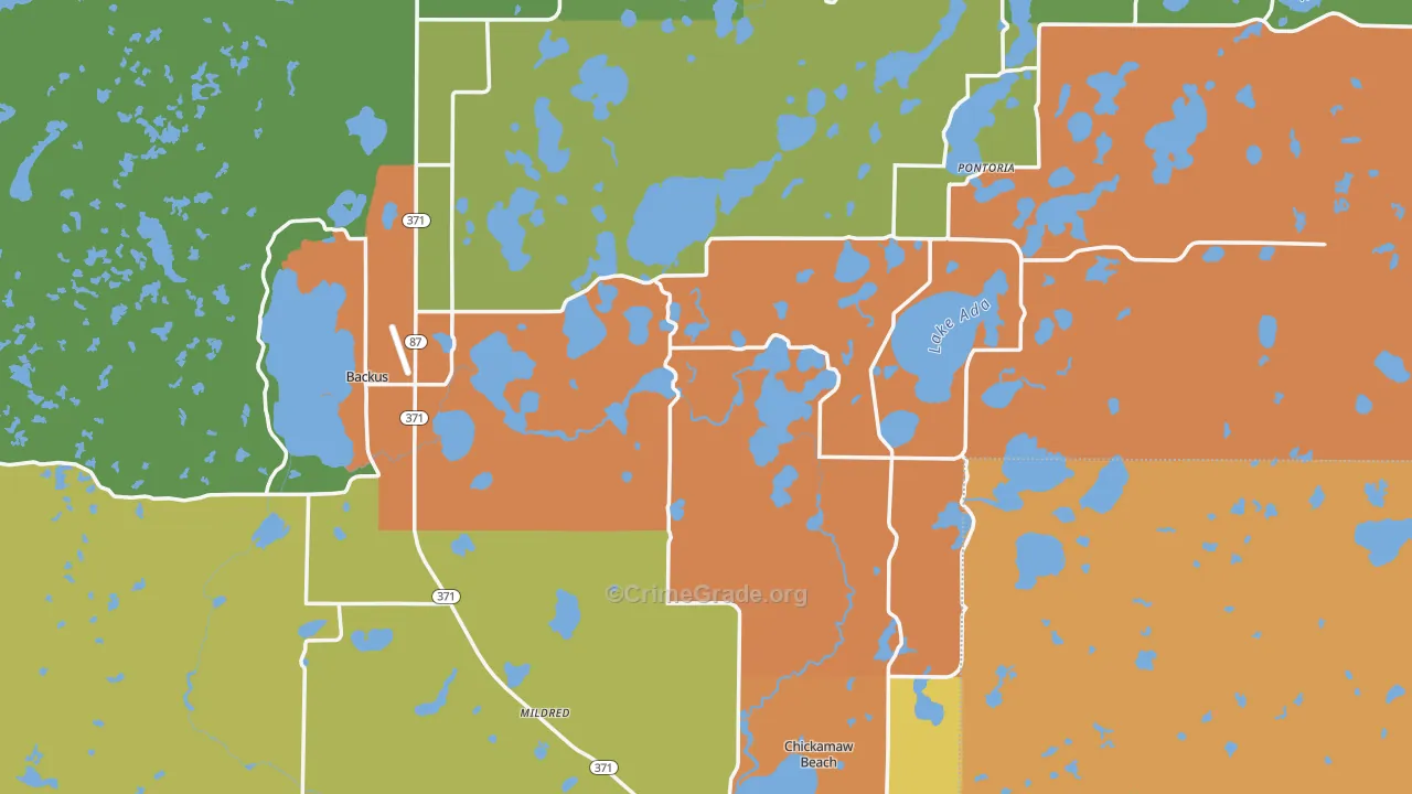 Cass County, MN Map of Assault Rates