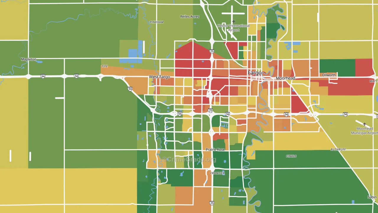 Cass County, ND Map of Assault Rates