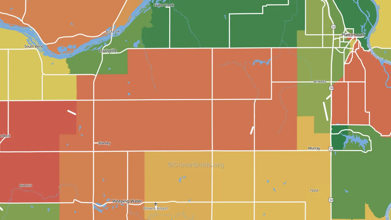 Cass County, NE Map of Assault Rates