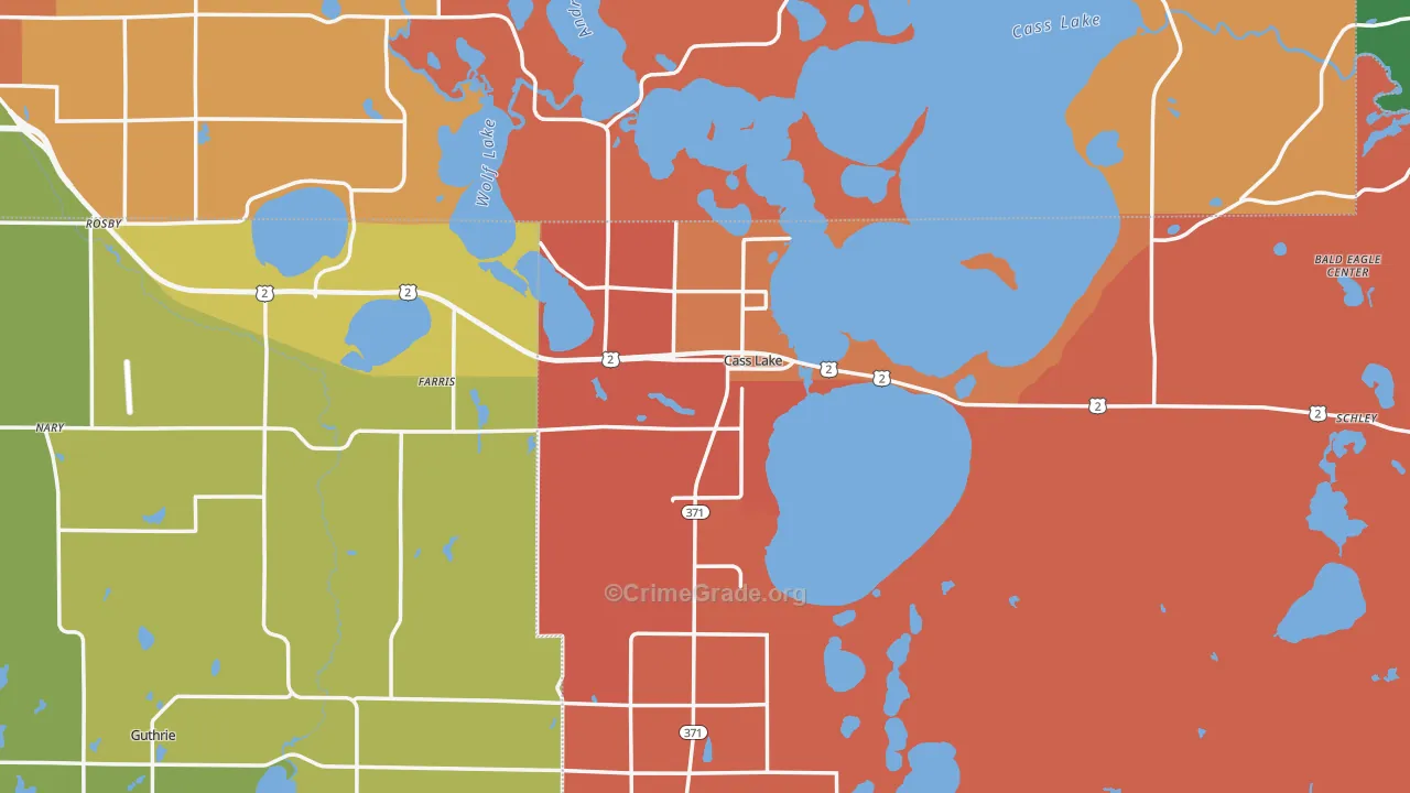 Cass Lake, MN Map of Assault Rates