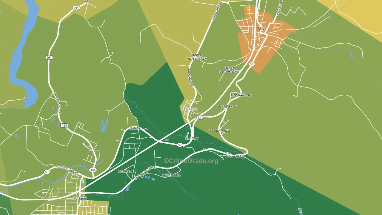 Cassandra, PA Map of Assault Rates