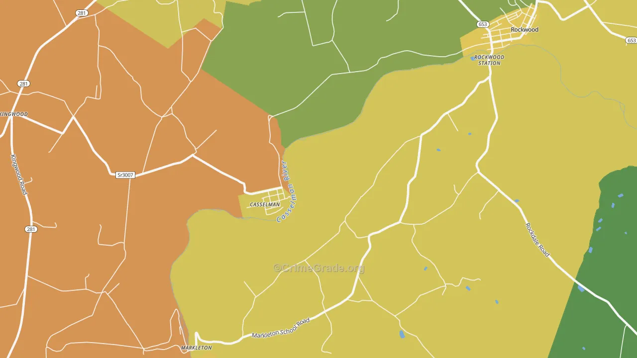 Casselman, PA Map of Assault Rates