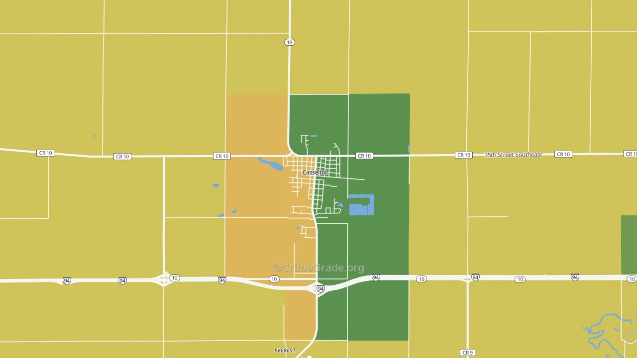 Casselton, ND Map of Assault Rates