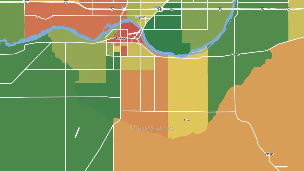 Cassia County, ID Map of Assault Rates