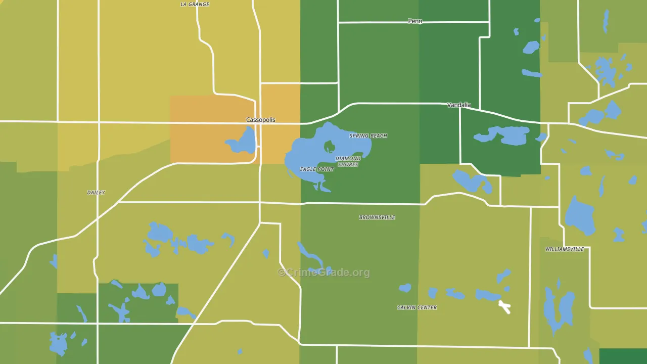 Cassopolis, MI Map of Assault Rates