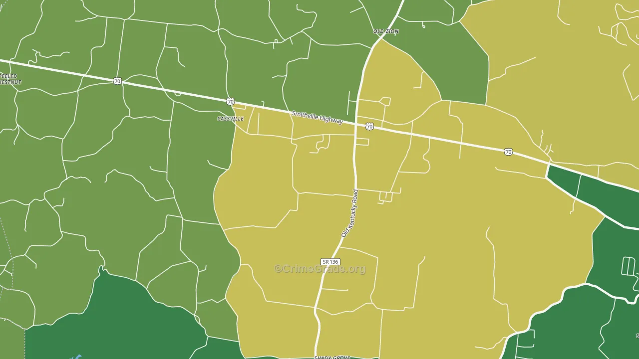 Cassville, TN Map of Assault Rates