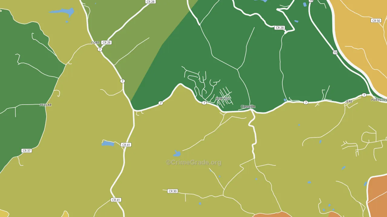 Cassville, WV Map of Assault Rates