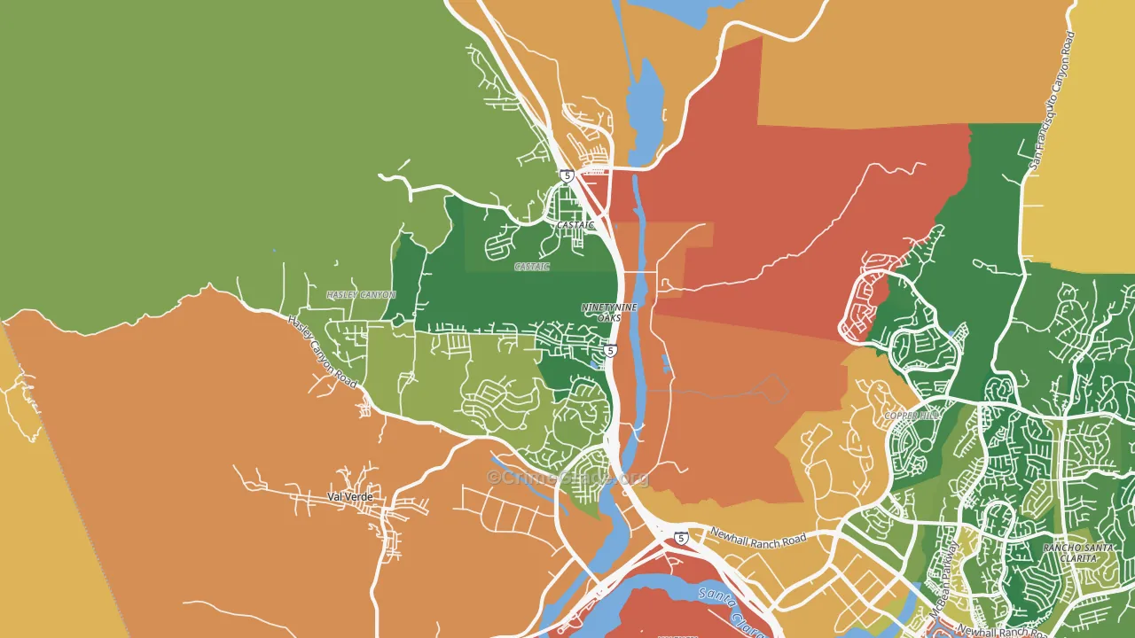 Castaic, CA Map of Assault Rates