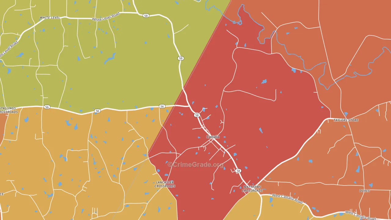 Castalia, NC Map of Assault Rates