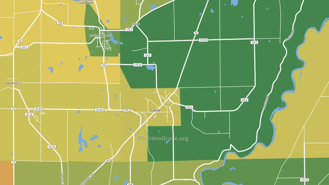 Castile, NY Map of Assault Rates