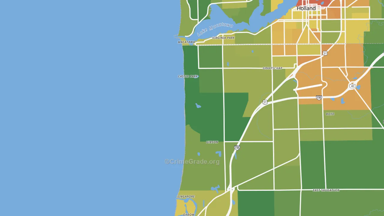 Castle Park, MI Map of Assault Rates