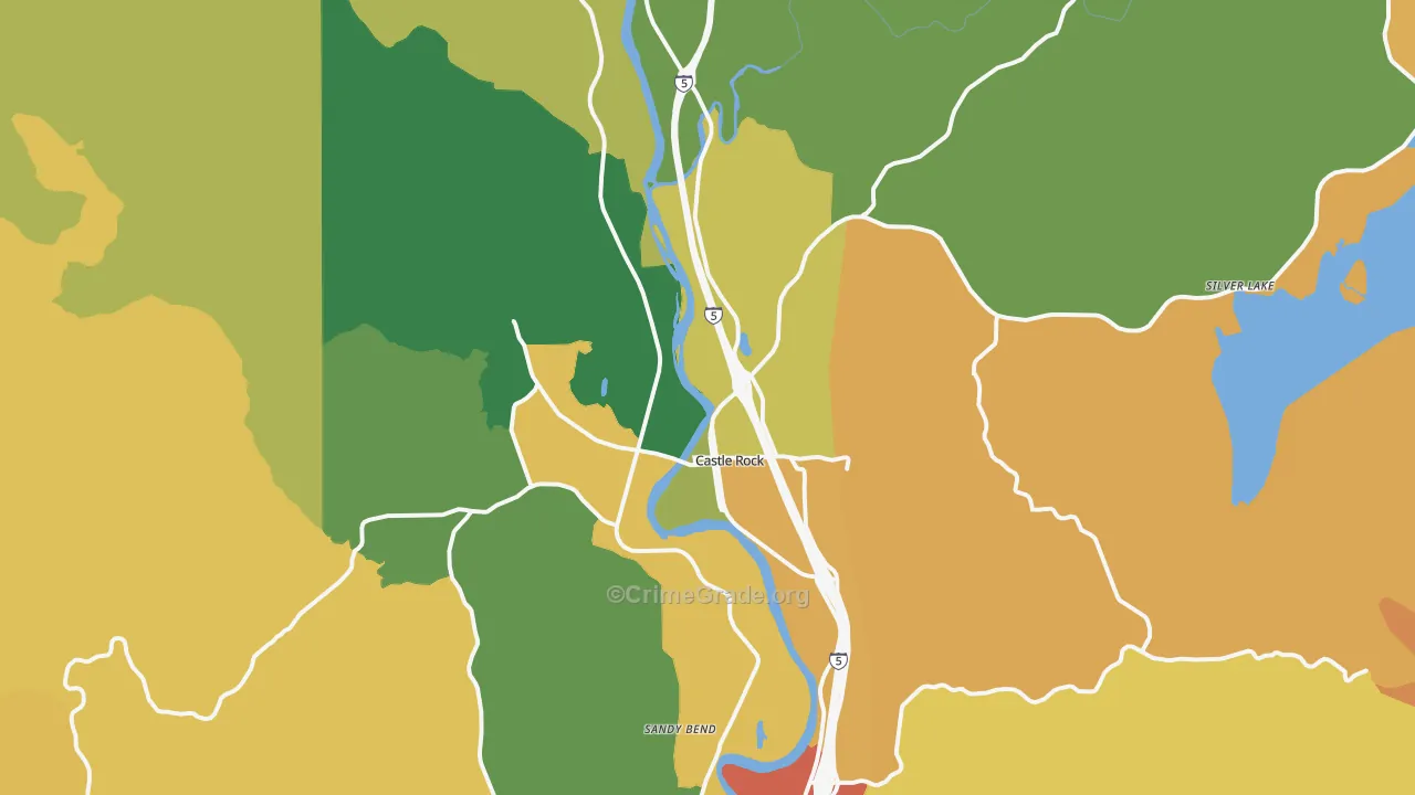 Castle Rock, WA Map of Assault Rates