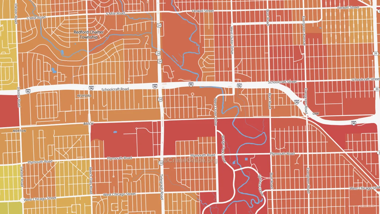 Castle Rouge, Detroit, MI Map of Assault Rates