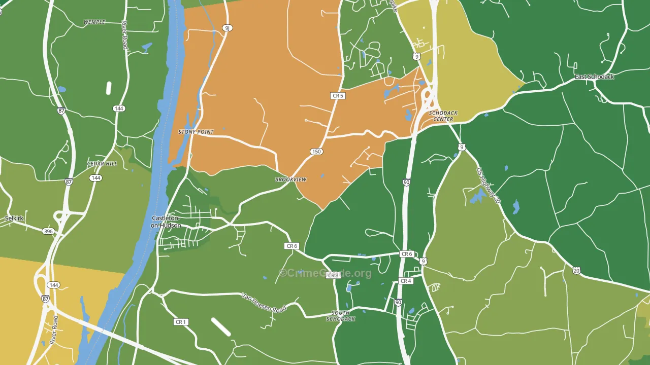 Castleton On Hudson, NY Map of Assault Rates