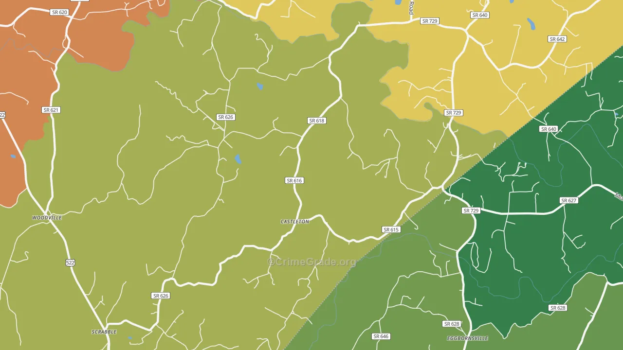 Castleton, VA Map of Assault Rates