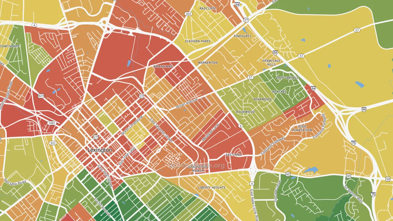 Castlewood Park, Lexington, KY Map of Assault Rates