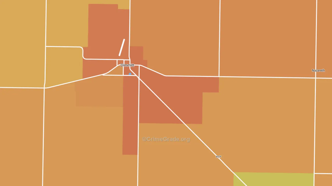 Castro County, TX Map of Assault Rates
