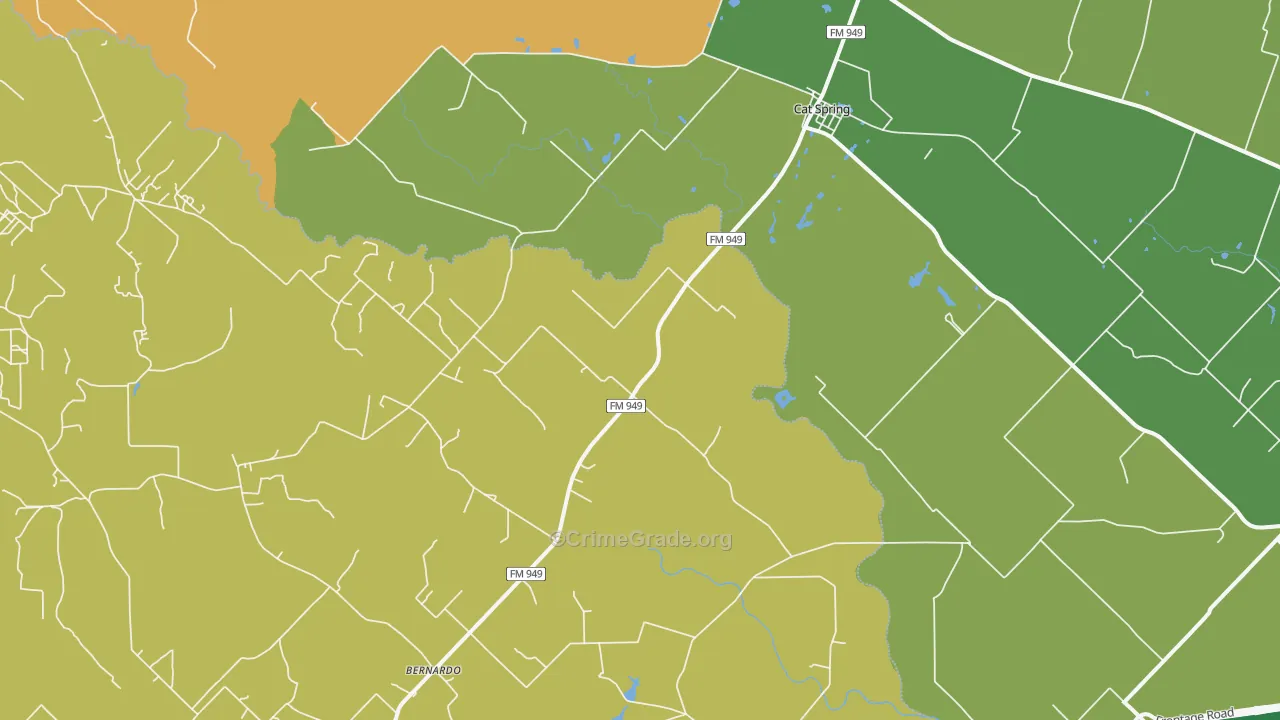Cat Spring, TX Map of Assault Rates