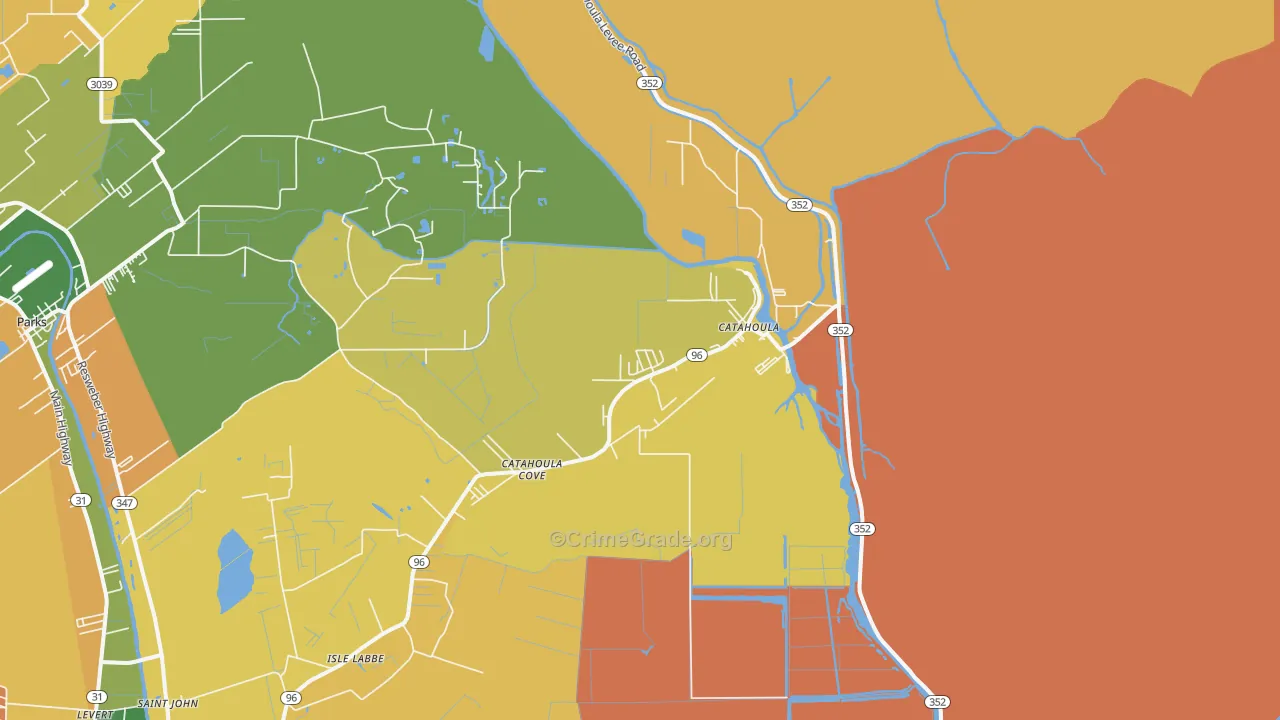 Catahoula, LA Map of Assault Rates