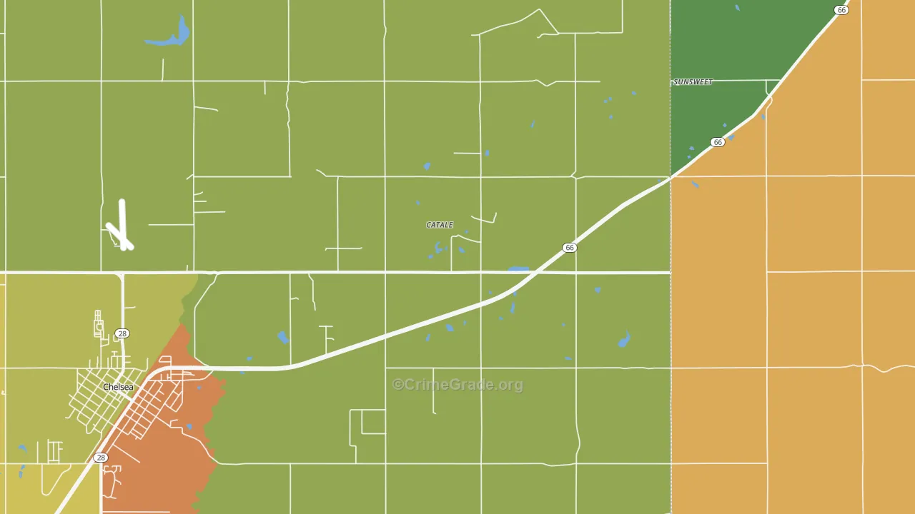 Catale, OK Map of Assault Rates