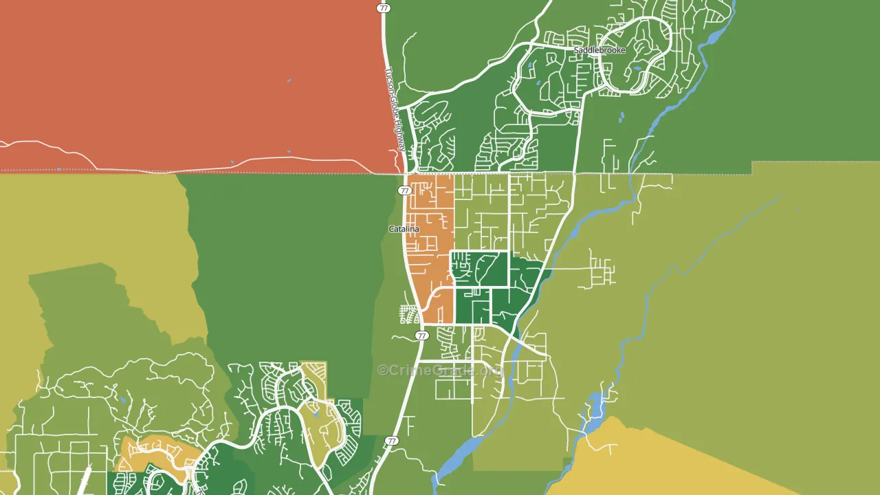 Catalina, AZ Map of Assault Rates