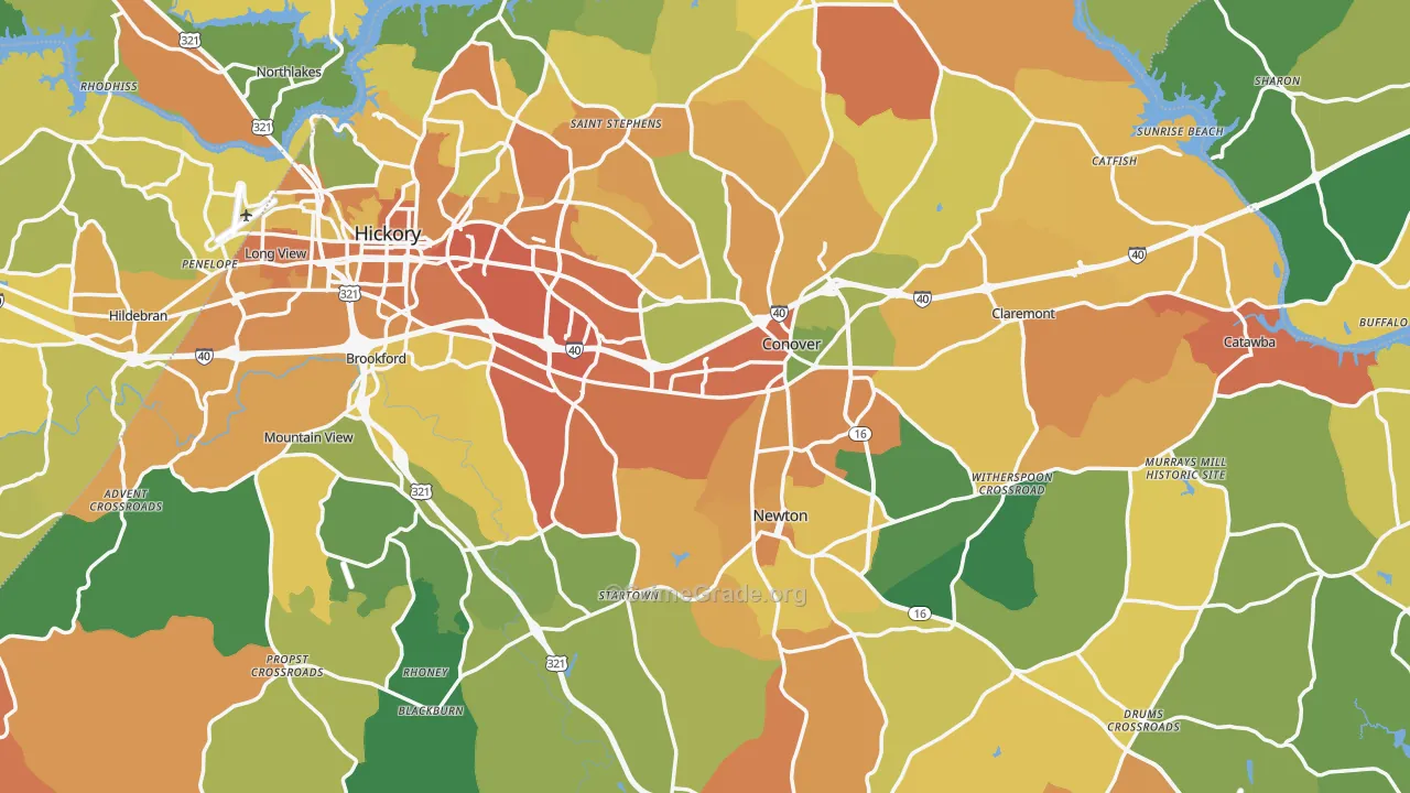 Catawba County, NC Map of Assault Rates