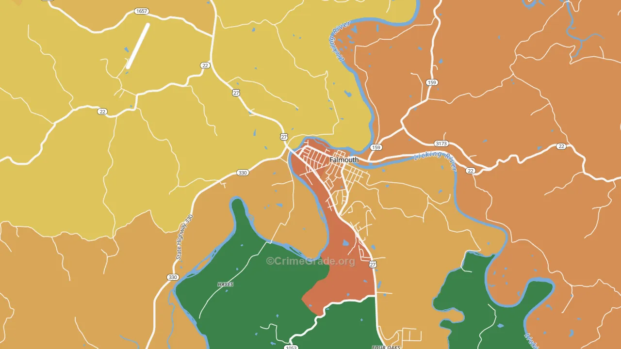 Catawba, KY Map of Assault Rates