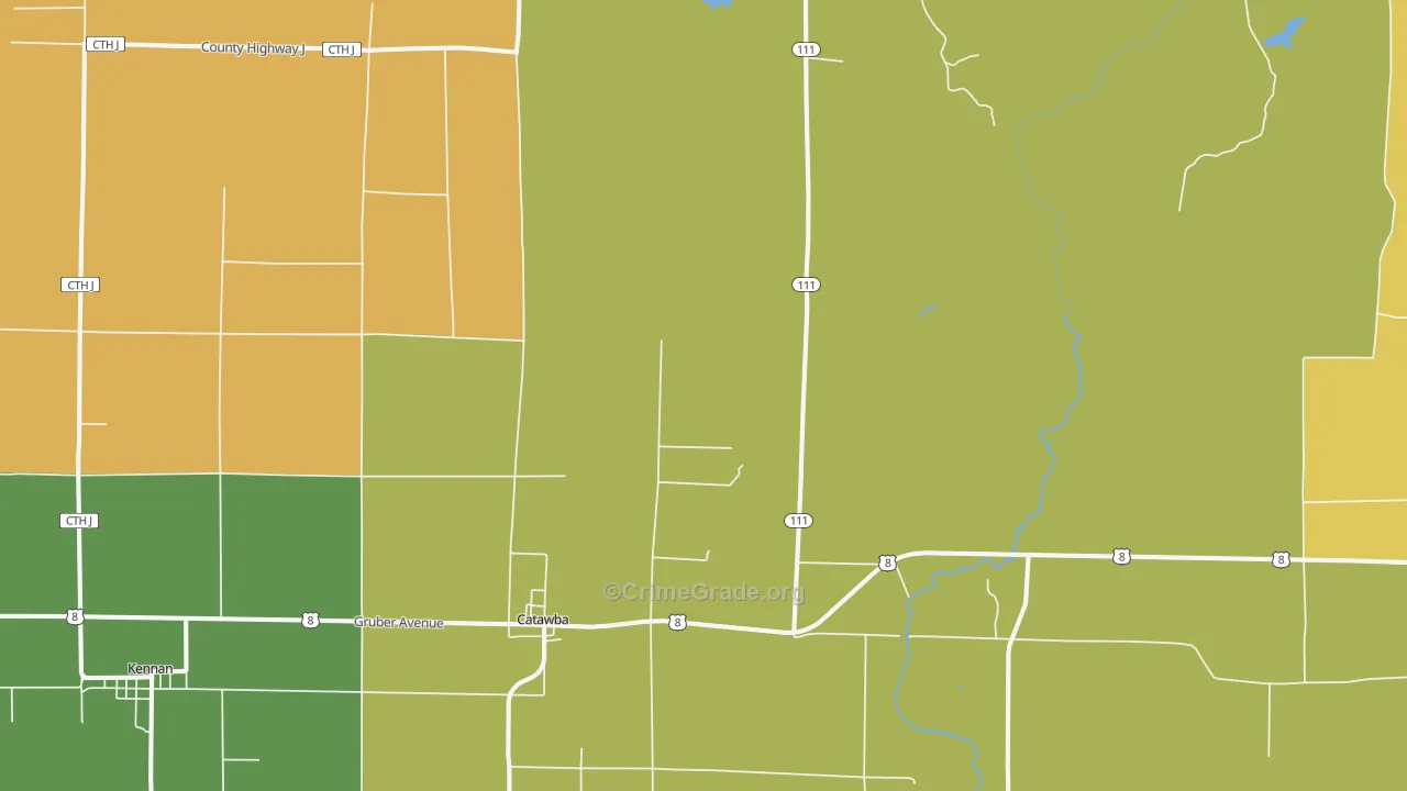 Catawba, WI Map of Assault Rates
