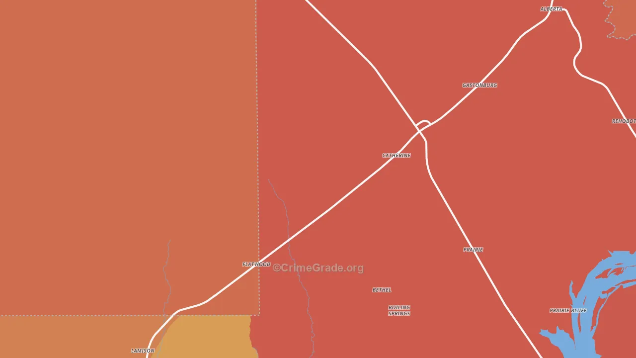 Catherine, AL Map of Assault Rates