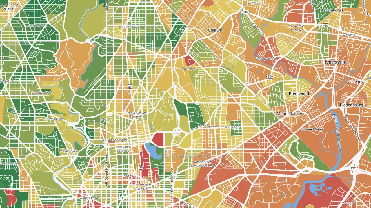 Catholic University-Brookland, Washington, DC Map of Assault Rates