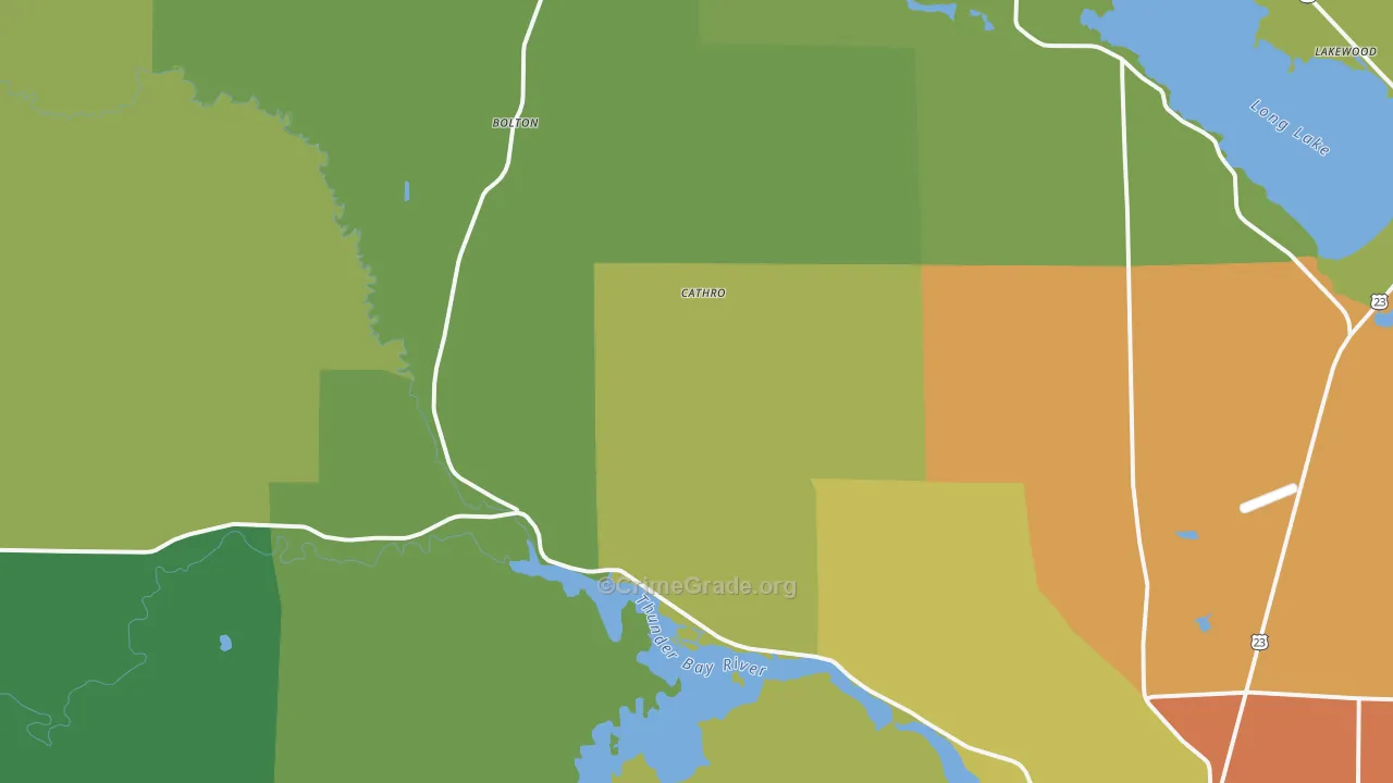 Cathro, MI Map of Assault Rates