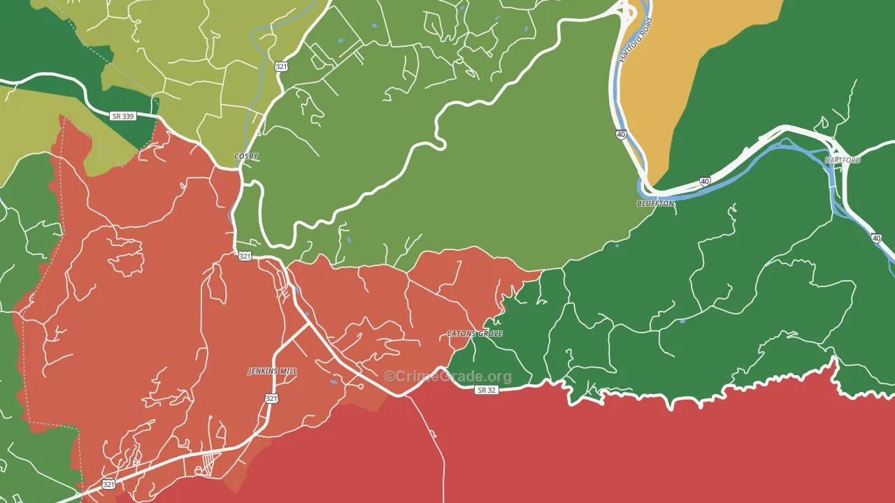 Catons Grove, TN Map of Assault Rates