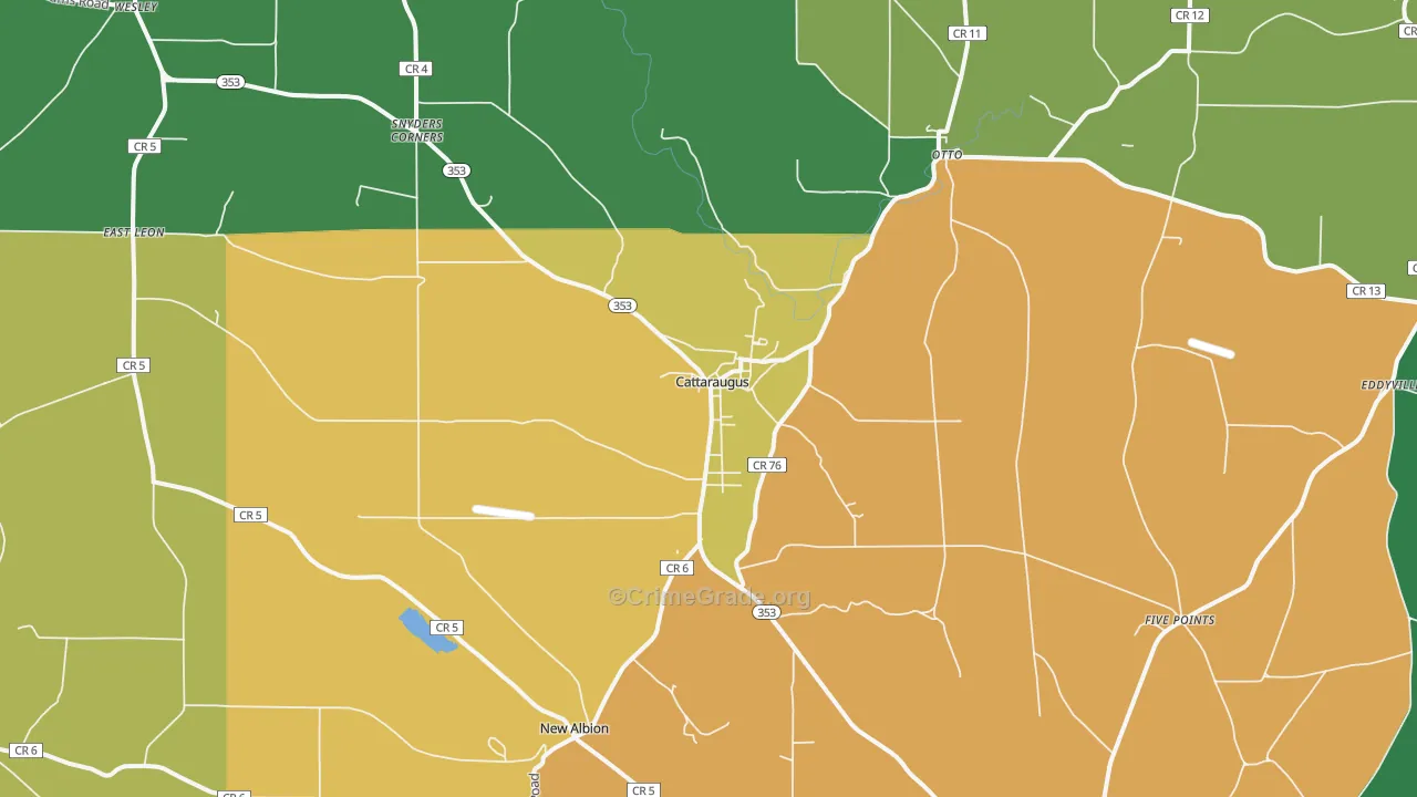 Cattaraugus, NY Map of Assault Rates