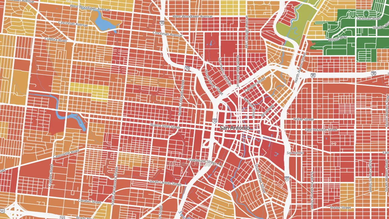 Cattleman Square, San Antonio, TX Map of Assault Rates