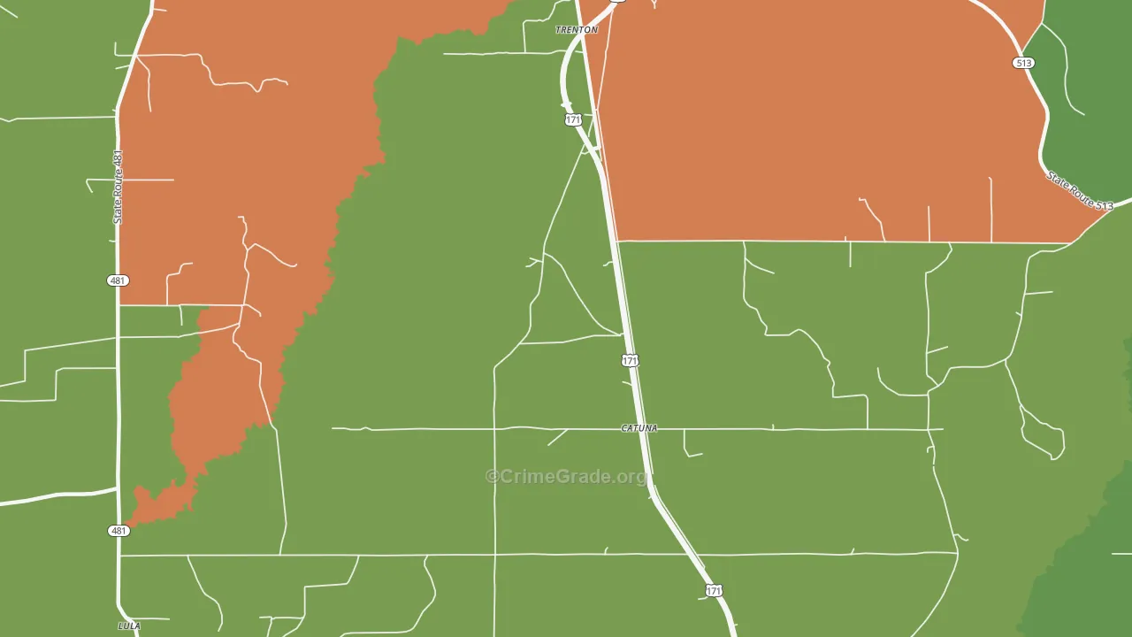 Catuna, LA Map of Assault Rates