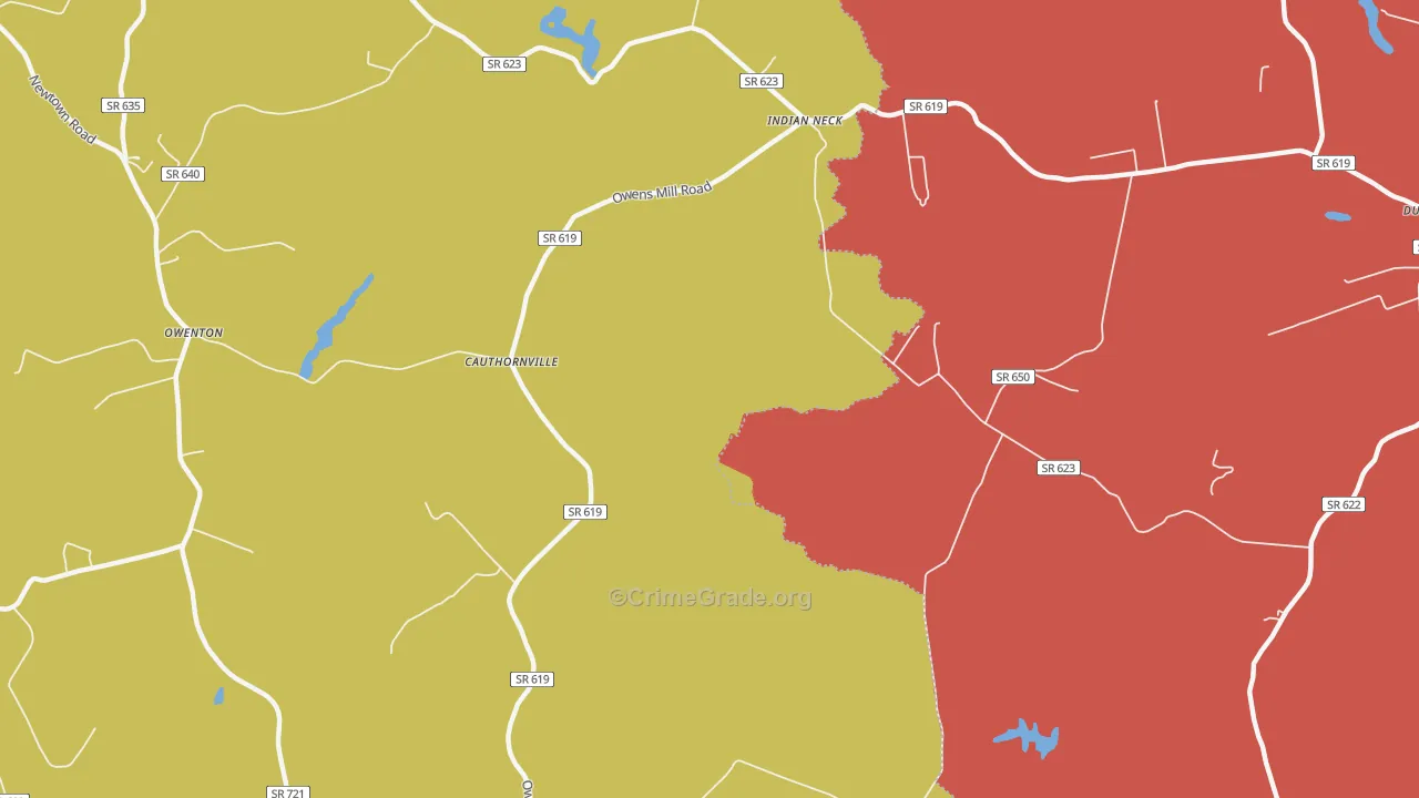 Cauthornville, VA Map of Assault Rates