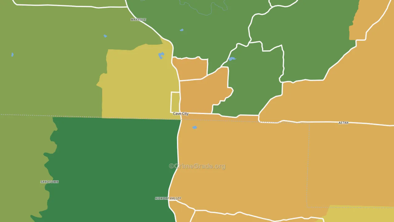 Cave City, AR Map of Assault Rates
