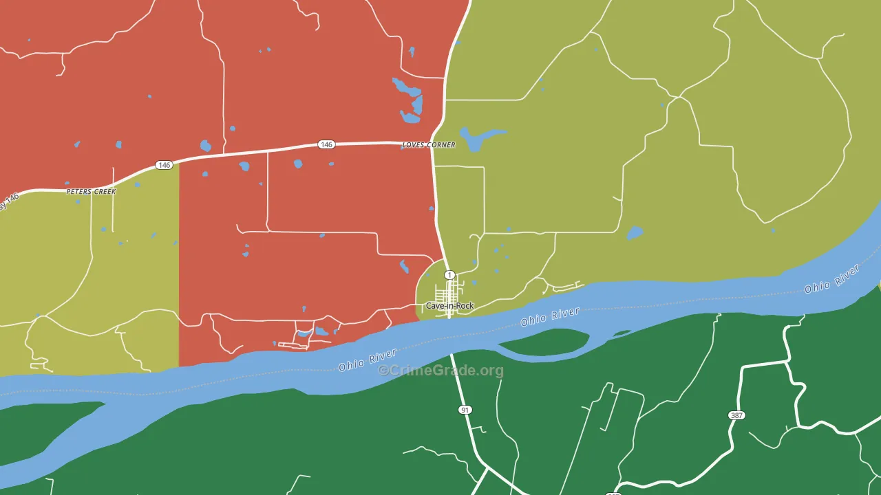 Cave In Rock, IL Map of Assault Rates