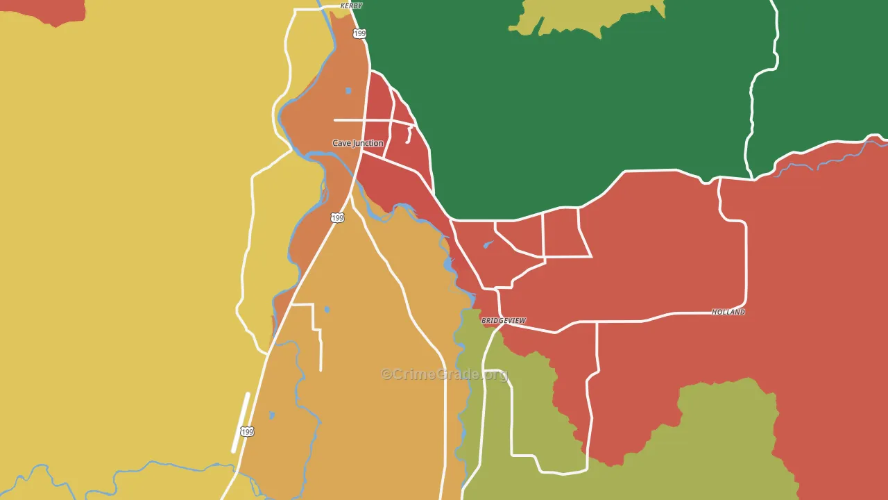 Cave Junction, OR Map of Assault Rates