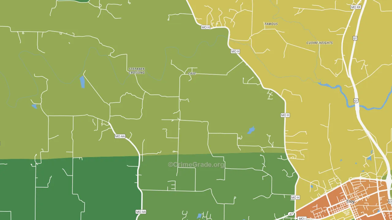 Cave, MO Map of Assault Rates
