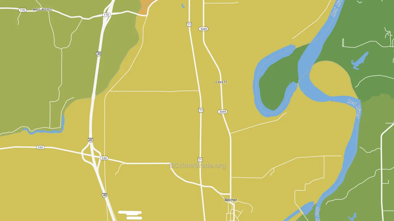 Cavett, LA Map of Assault Rates