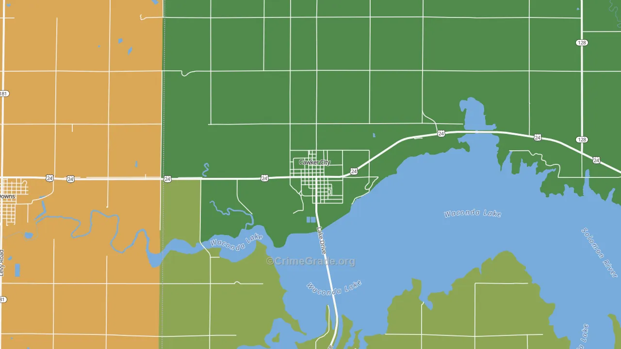 Cawker City, KS Map of Assault Rates