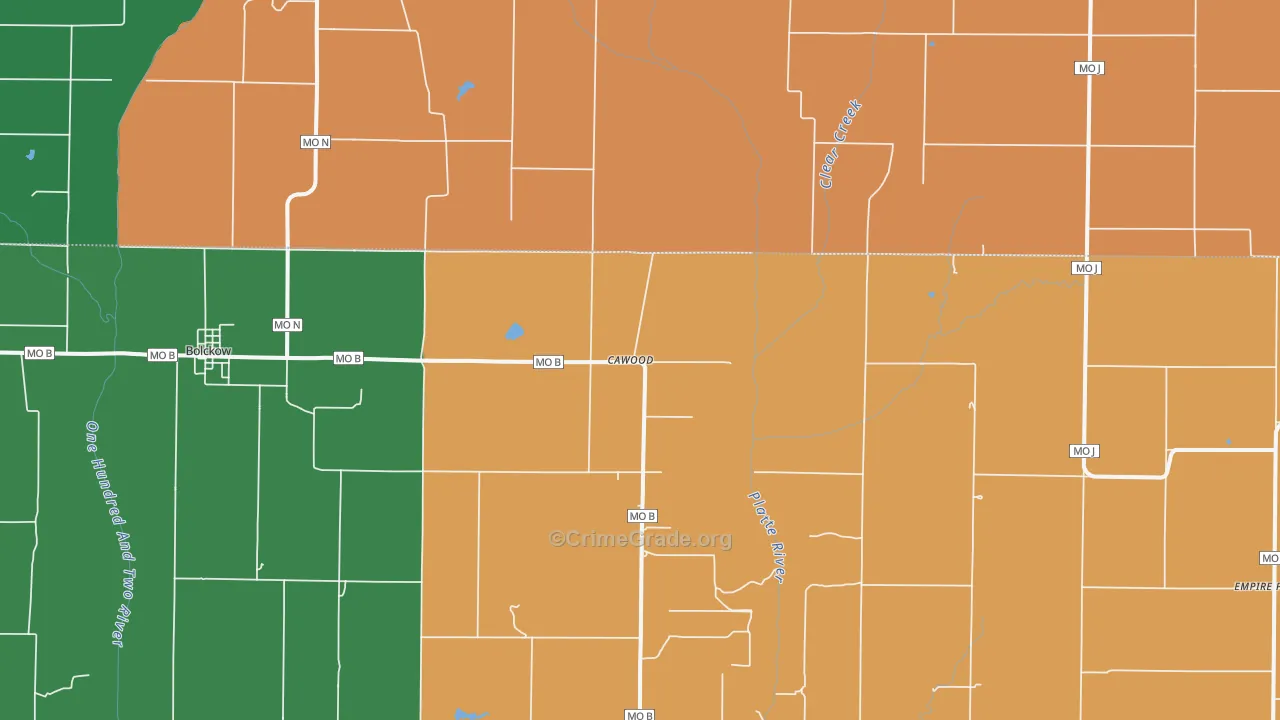 Cawood, MO Map of Assault Rates
