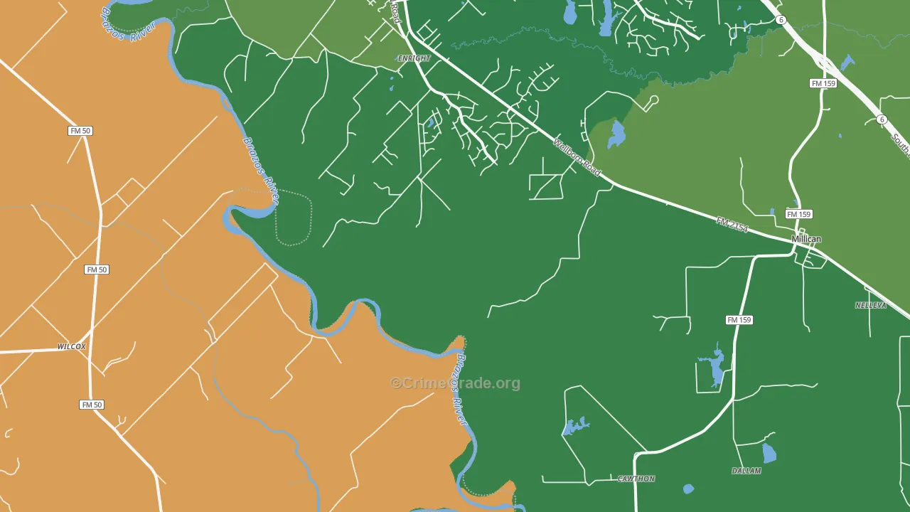 Cawthon, TX Map of Assault Rates