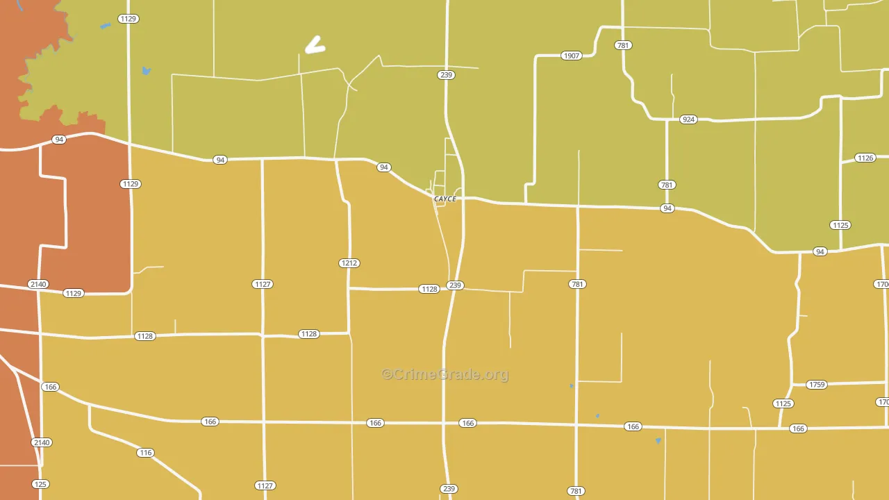 Cayce, KY Map of Assault Rates