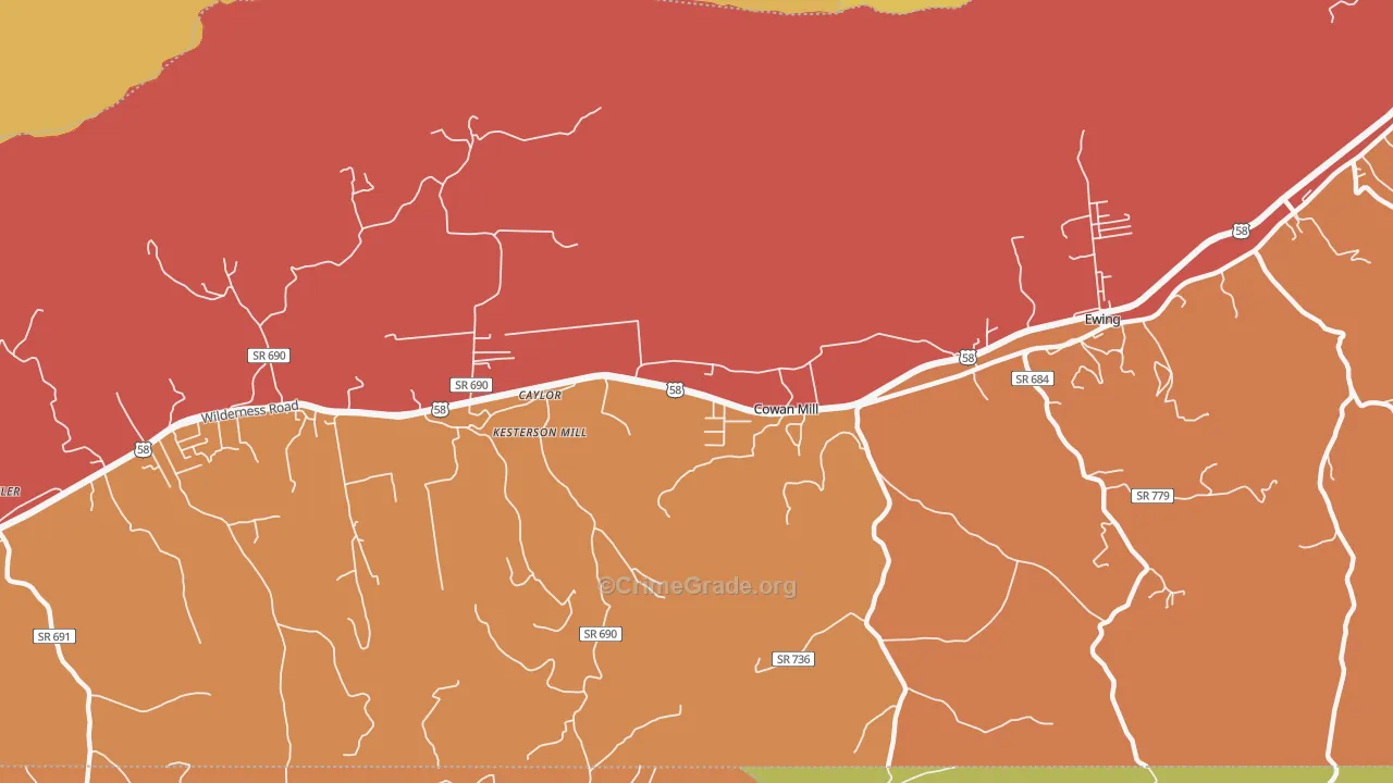 Caylor, VA Map of Assault Rates