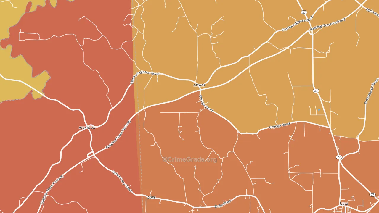 Cayuga, MS Map of Assault Rates