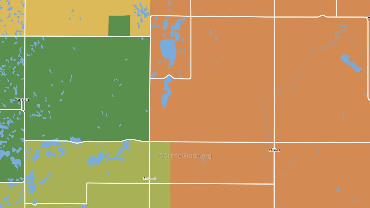 Cayuga, ND Map of Assault Rates