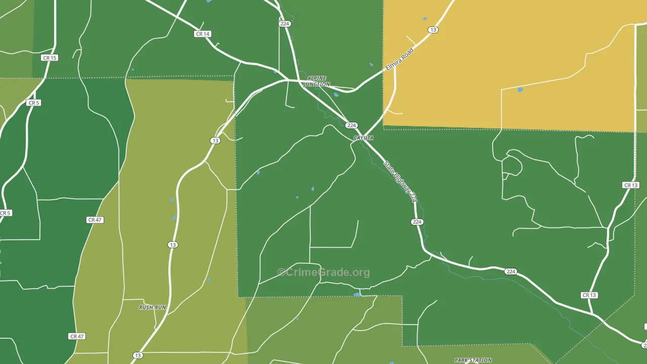 Cayuta, NY Map of Assault Rates